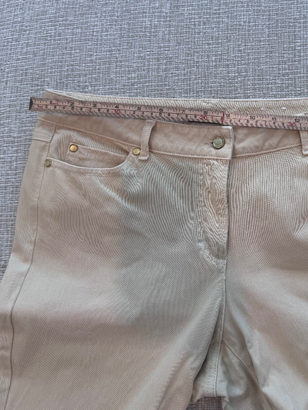 J. McLaughlin Women’s Lexi Straight Leg Jeans in Raw Beige Wash Size 12 - Picture 9 of 16
